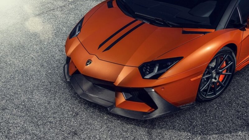 hình nền lamborghini cận cảnh đầu xe màu cam