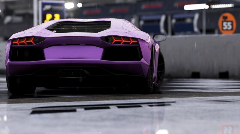 hình nền lamborghini đuôi xe màu tím thuỷ chung