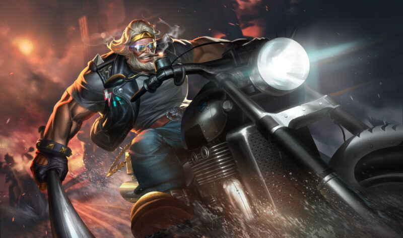 hình nền liên quân gildur - skin chạy xe motor