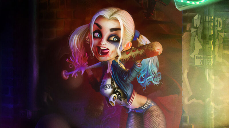 hình nền máy tính chibi harley quinn