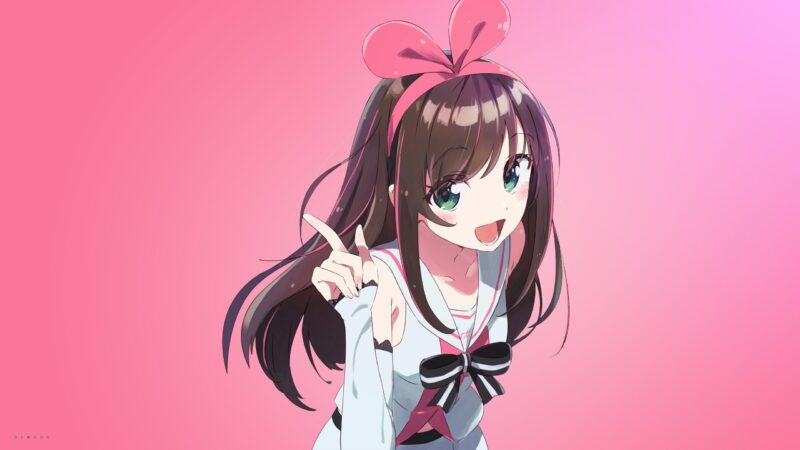 Hình nền máy tính anime màu hồng dễ thương