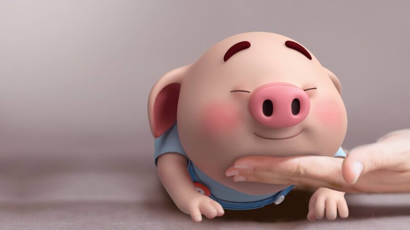 3D niedliches Schwein-Computer-Hintergrundbild
