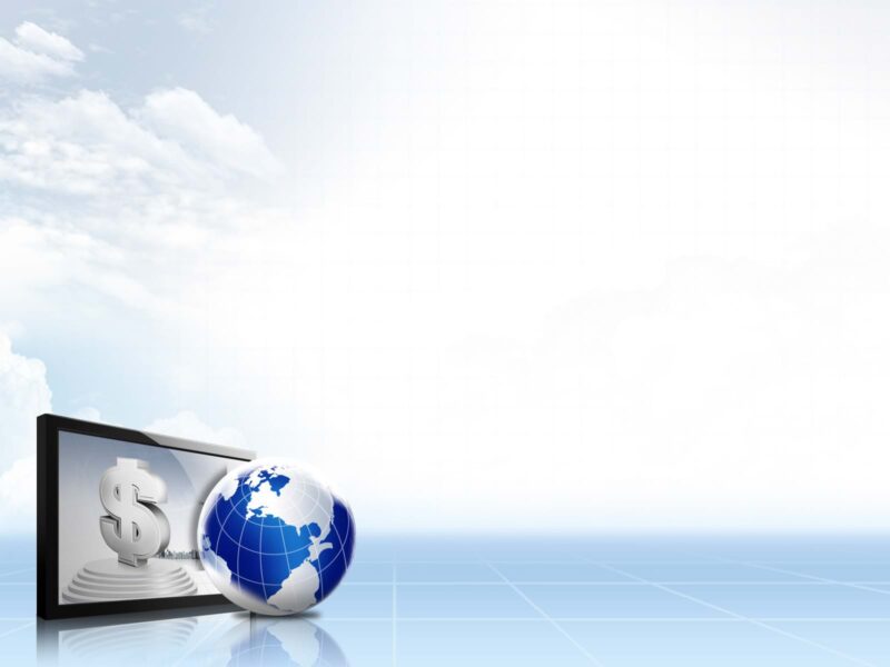 hình nền powerpoint đồng tiền và quả địa cầu