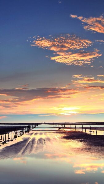 hình nền sam sung biển vào lúc hoàng hôn