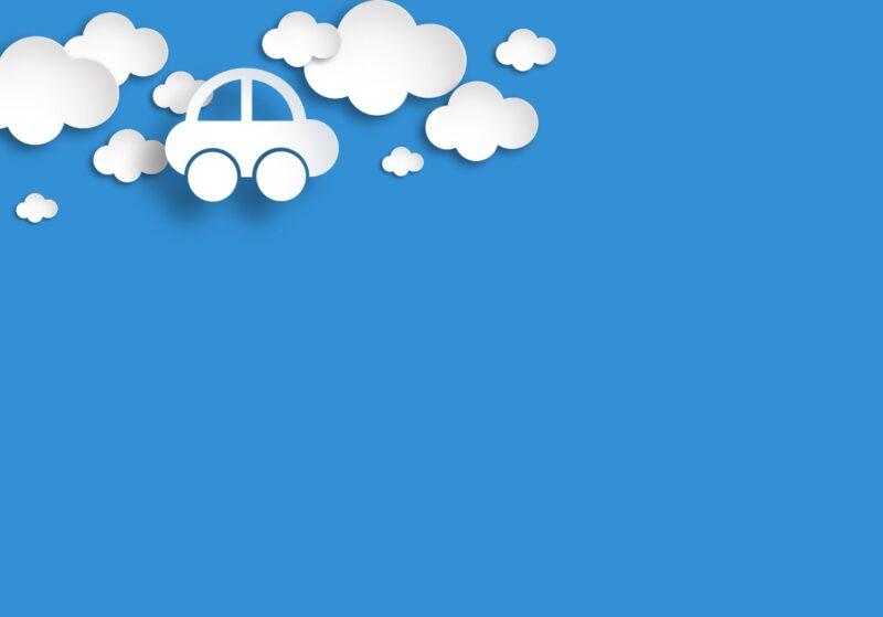 hình nền slide đẹp hoạt hình ô tô và mây trắng