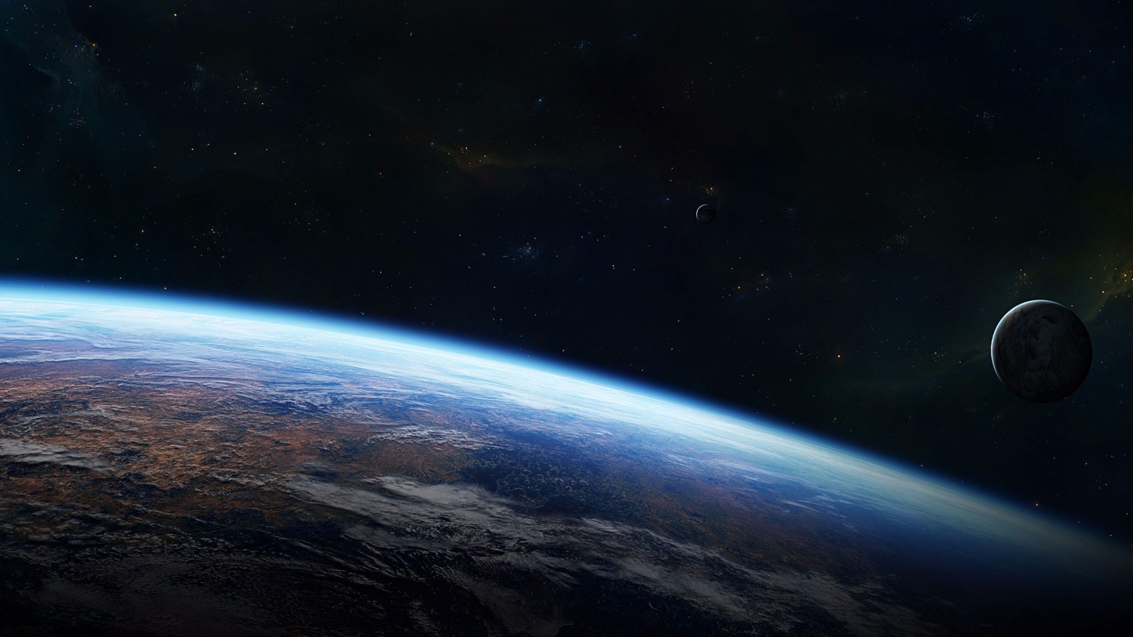 Trái đất hành tinh hình ảnh vệ tinh ống kính lóa quỹ đạo không gian 2K  tải xuống hình nền