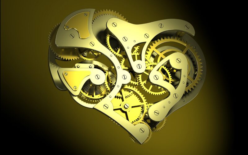 hình nền trái tim đẹp từ công nghệ máy móc
