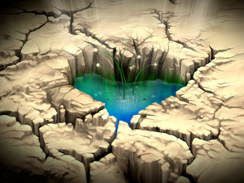 hình nền trái tim đẹp từ hồ nước giữa vùng đất khô cằn