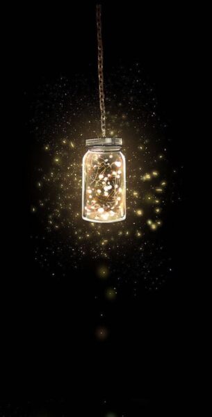 hình nền zalo đẹp ánh đèn lung linh trong lọ vào ban đêm