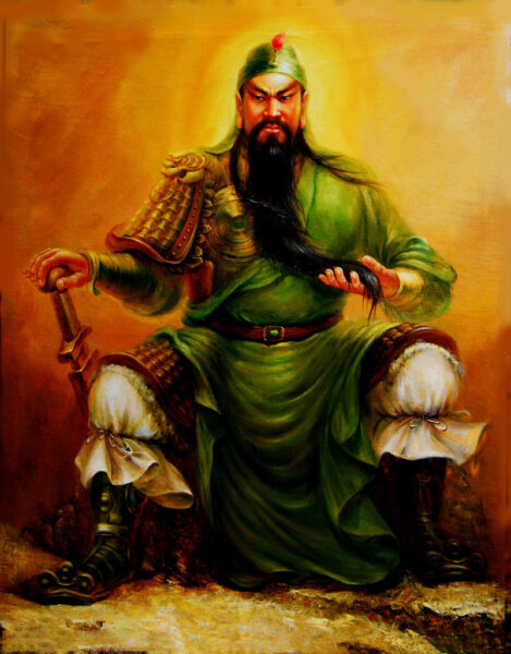 Hình Quan Vũ nền vàng đỏ