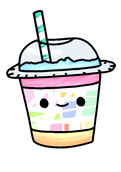 Hình trà sữa hoạt hình cute