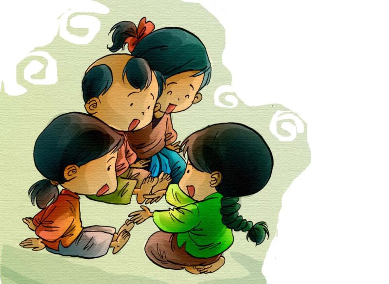 Hình trò chơi dân gian Việt Nam đếm chân