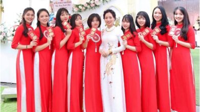 mẫu áo dài bưng quả
