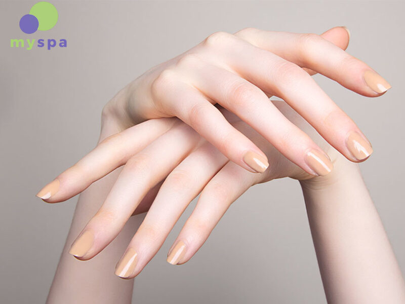 Mẫu nail đẹp nhẹ nhàng cam trà sữa