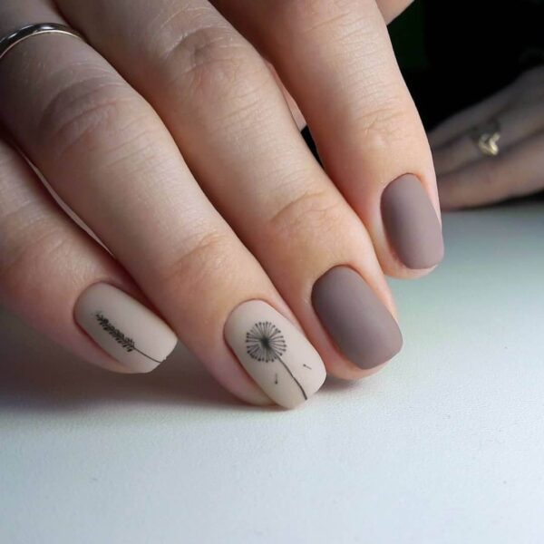 Mẫu nail đẹp nhẹ nhàng phủ nhám