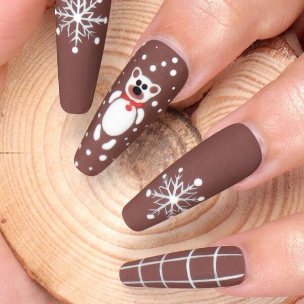 Mẫu nail hoa móng dài