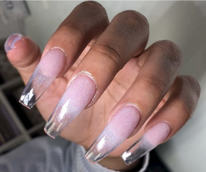 Mẫu nail Ombre kim tuyến