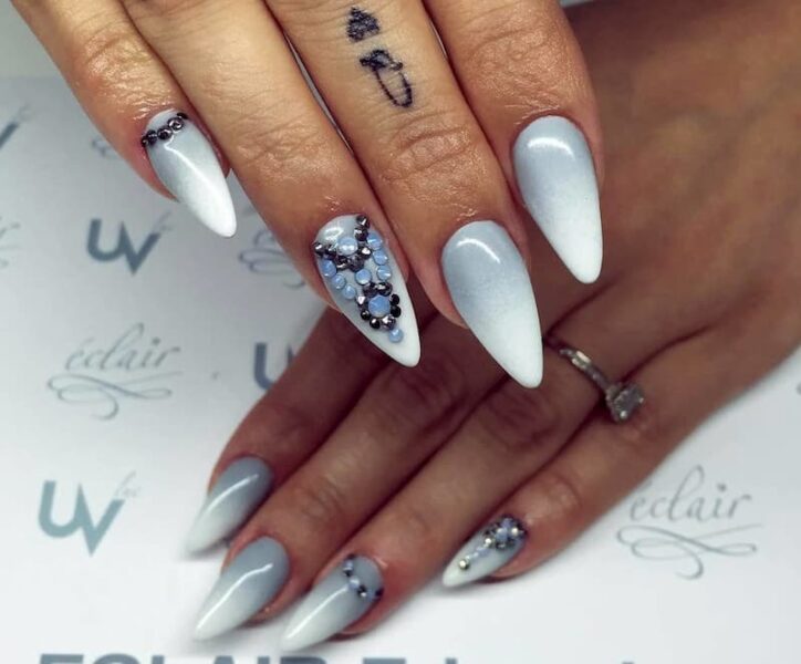 Mẫu nail Ombre móng nhọn