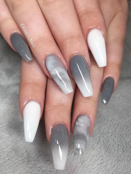 Mẫu nail Ombre vân đá