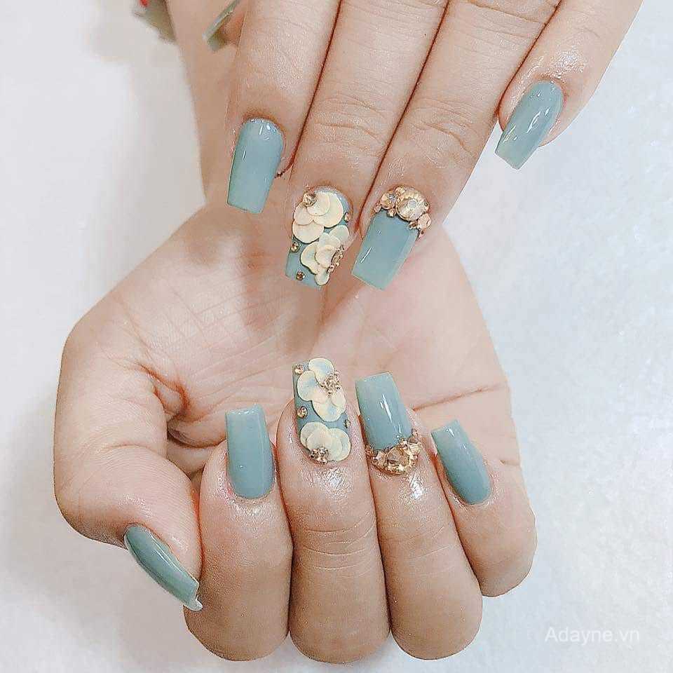 Tổng hợp những mẫu nail màu xanh cực trendy cho nàng  IVY moda