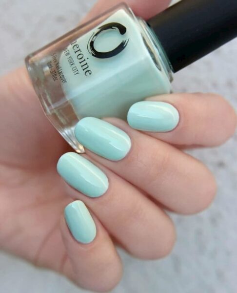 Mẫu nail màu xanh pastel