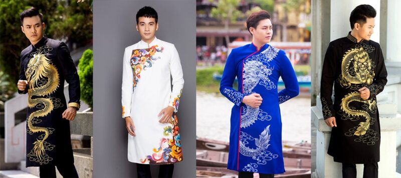 những mẫu Áo dài cách tân nam ngày tết