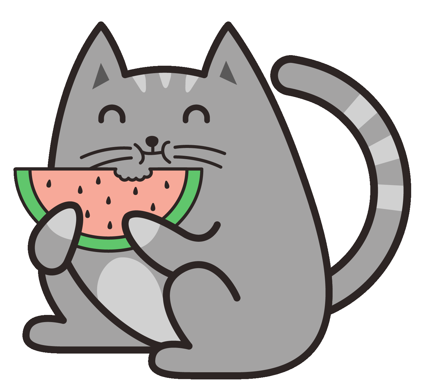 Tải hình động chú mèo đang ăn dễ thương