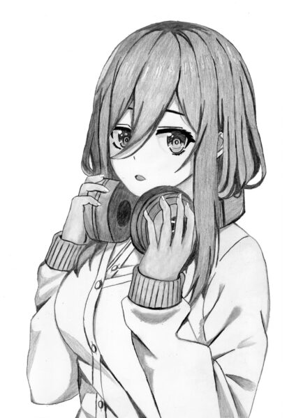ảnh anime trắng đen đơn giản