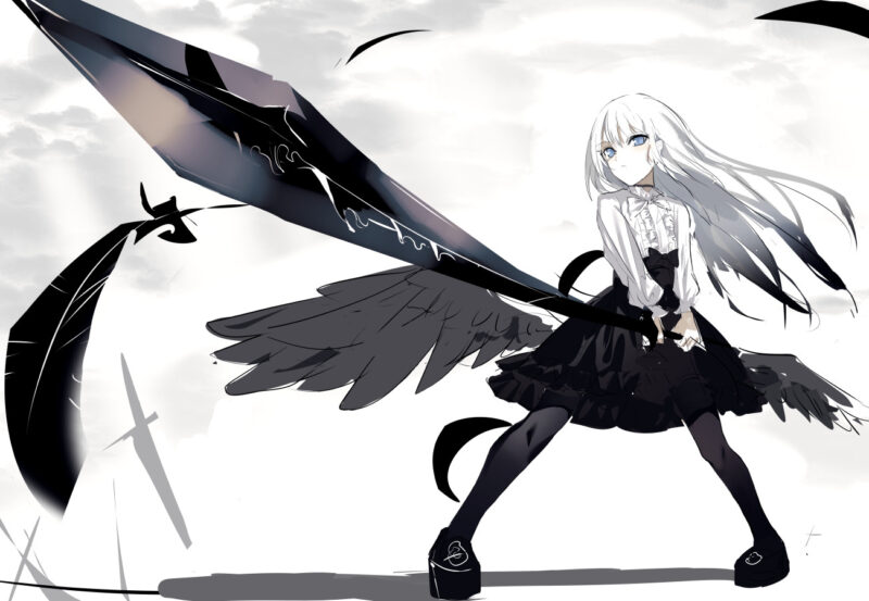 ảnh anime trắng đen năng động