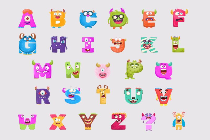 ảnh bảng chữ cái tiếng anh icon động vật cười