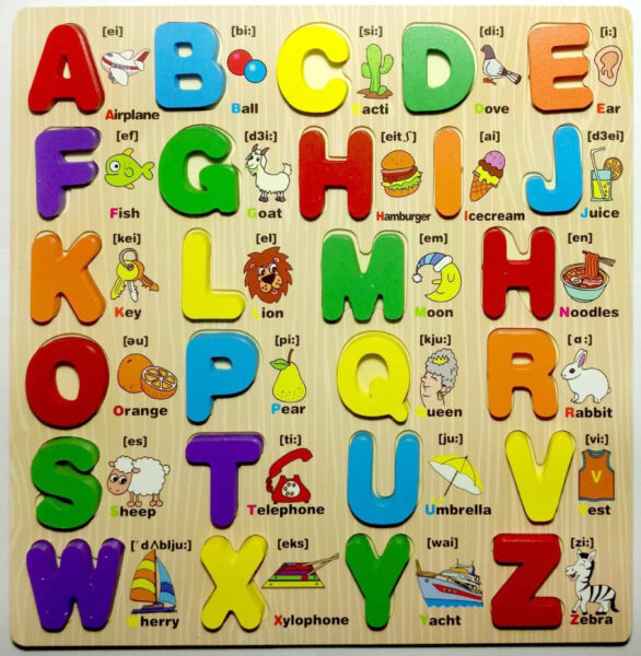 ảnh bảng chữ cái tiếng anh và từ vựng đi kèm