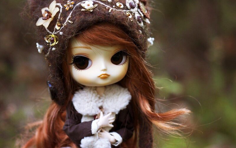 Ảnh búp bê dễ thương lạnh lùng trong mùa gió lạnh