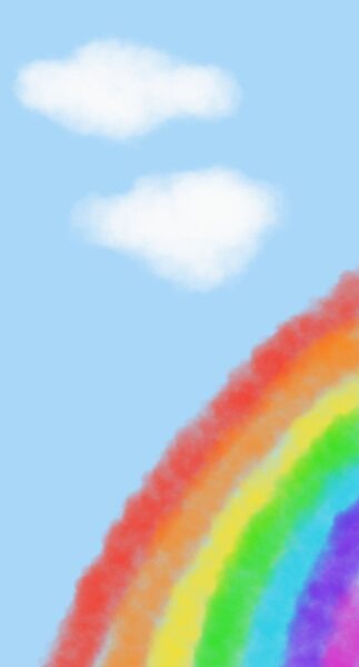 ảnh cầu vồng qua tranh vẽ