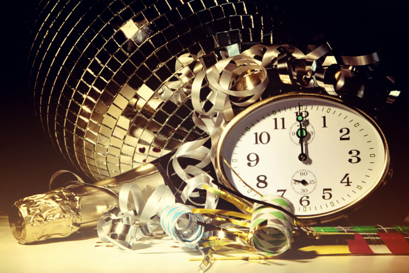 Ảnh chúc mừng năm mới đồng hồ thời gian