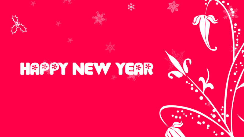 Ảnh chúc mừng năm mới nền hồng chữ trắng