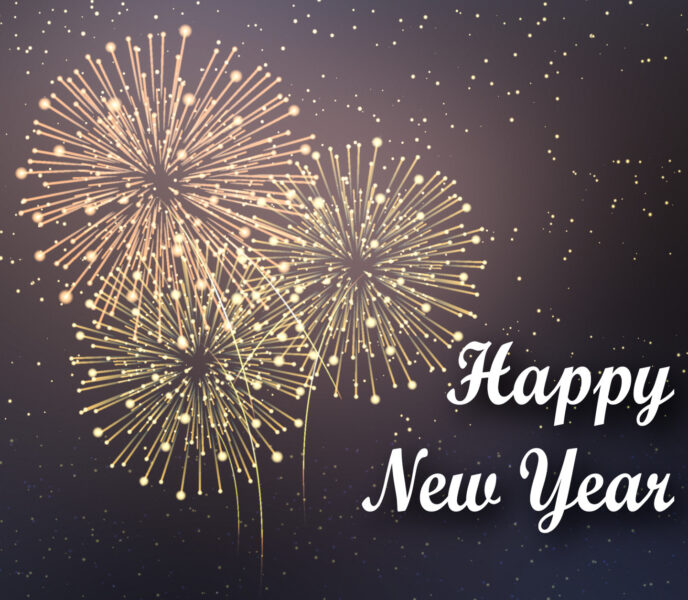 Ảnh chúc mừng năm mới pháo hoa hình hoa bồ công anh