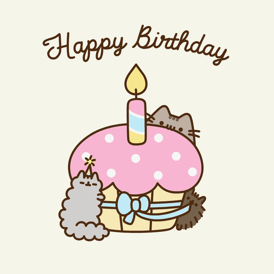 Ảnh động chúc mừng sinh nhật cho điện thoại - bánh cupcake và những chú mèo