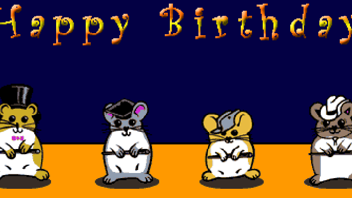 Ảnh động chúc mừng sinh nhật - những chú chuột nhảy múa