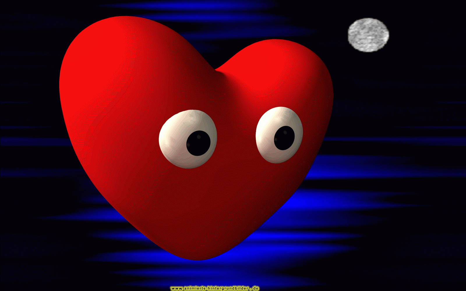 Ảnh động tình yêu - trái tim và ánh trăng