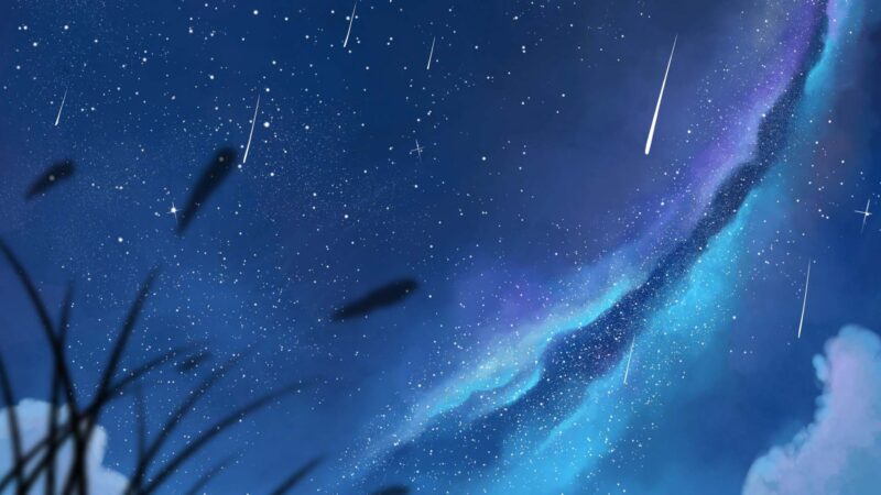 Galaxy Foto fallender Meteor