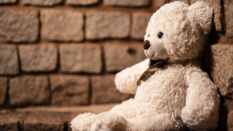 Ảnh gấu bông đẹp nhất - gấu bông tựa tường