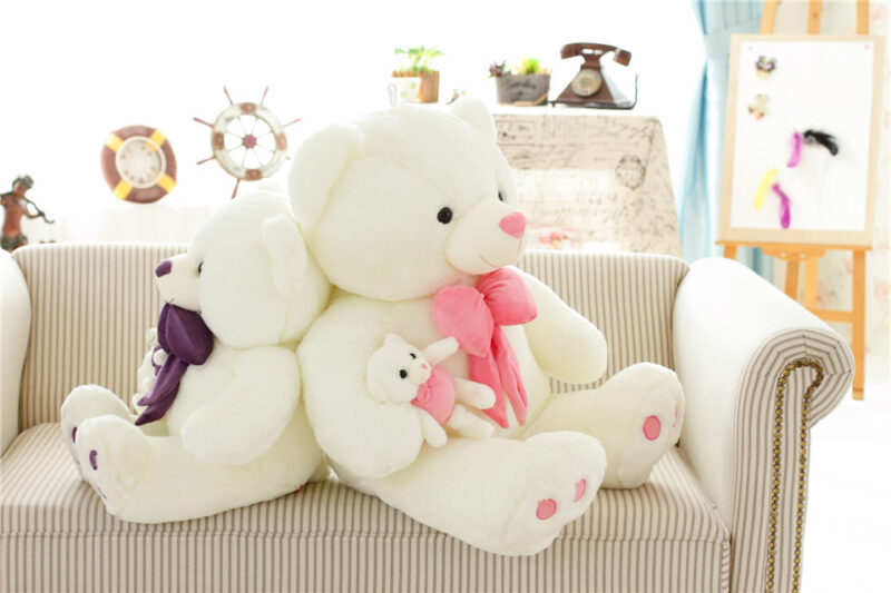 Ảnh gấu bông đẹp nhất - hai chú gấu tựa lưng nhau