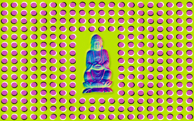 Foto halluzinogene Buddha-Statue