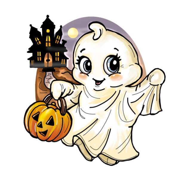 Ảnh Halloween cho điện thoại - ma cầm đèn lồng