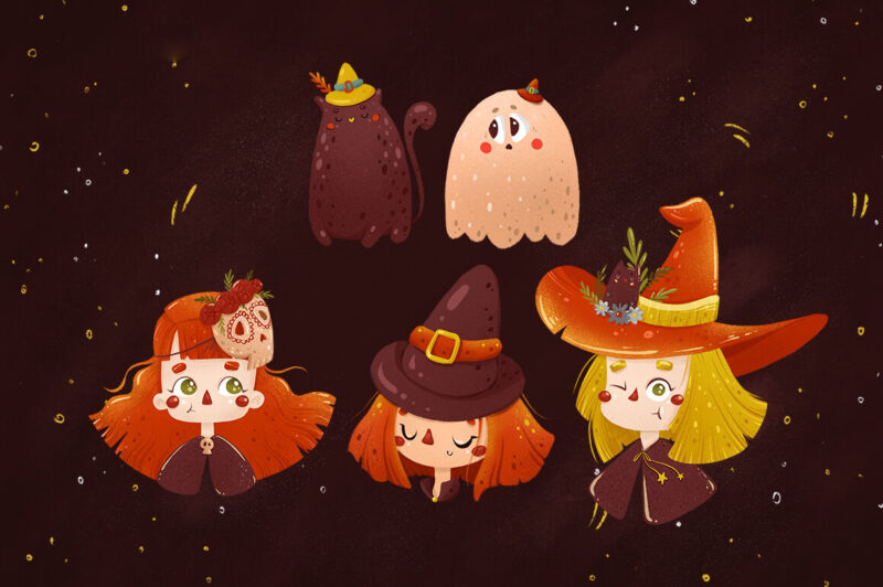 Bộ ảnh Halloween dễ thương - phù thủy