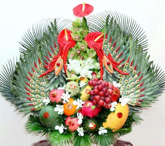 ảnh mâm ngũ quả công phượng