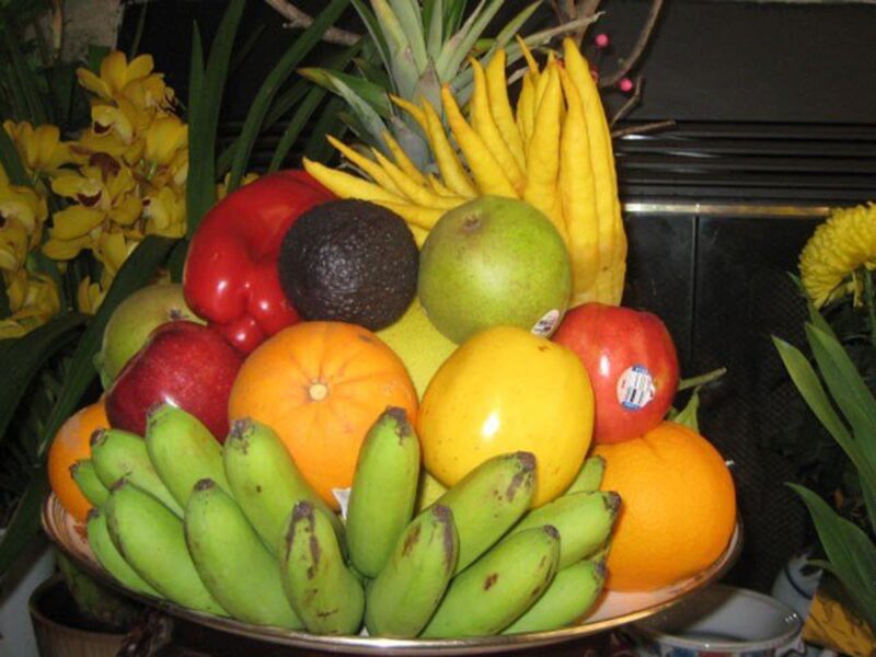 ảnh mâm ngũ quả đa màu sắc