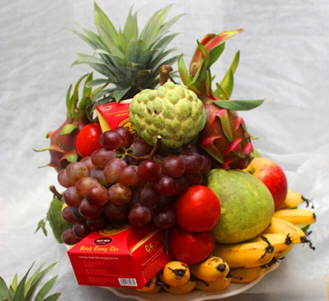 ảnh mâm ngũ quả đầy đủ bánh trái