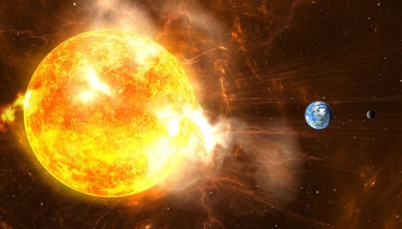 Ảnh mặt trời - trái đất quay quanh mặt trời