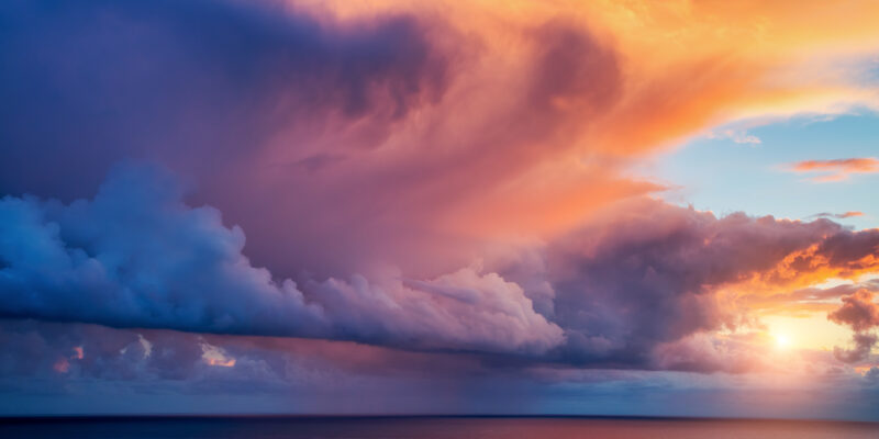 ảnh mây hồng cuộn sóng đẹp